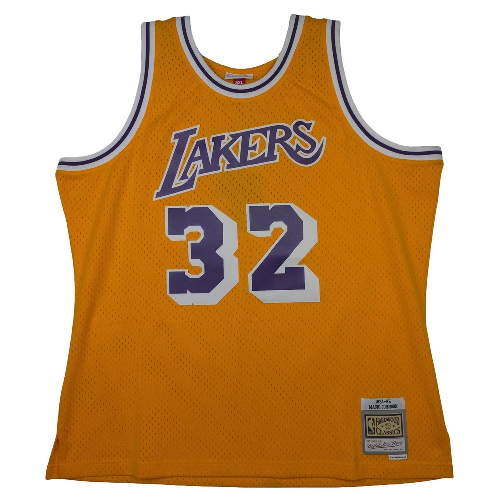 Magic Johnson LA Lakers Mitchell & Ness NBA 2XL XXL Jersey 1984-85 Yellow NWT
